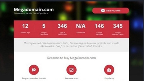 Product picture Domain seller Website template